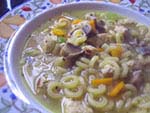 vegetarian chicken noodle soup (vegan)