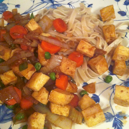 thai tofu in black bean sauce – (vegan, vegetarian)