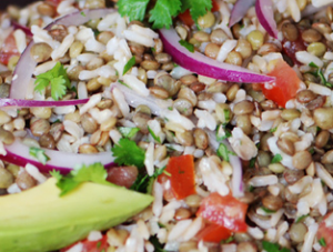 lentil and rice salad